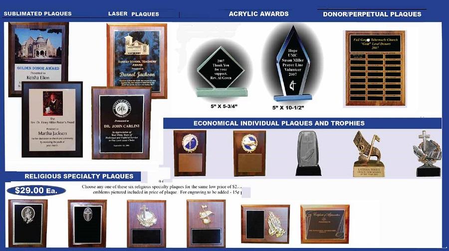 Custom engraving, plaques, trophies and awards by Creative Signs.